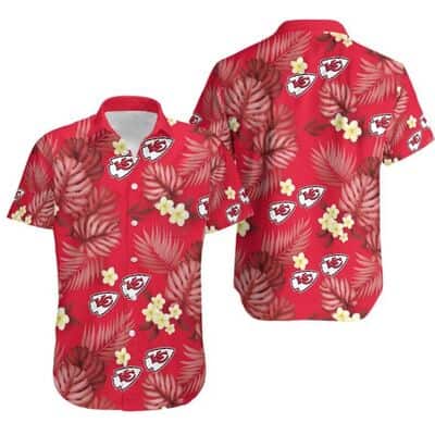 NFL Kansas City Chiefs Hawaiian Shirt Palm Leaves Pattern NFL Kansas City Chiefs Hawaiian Shirt Palm Leaves Pattern