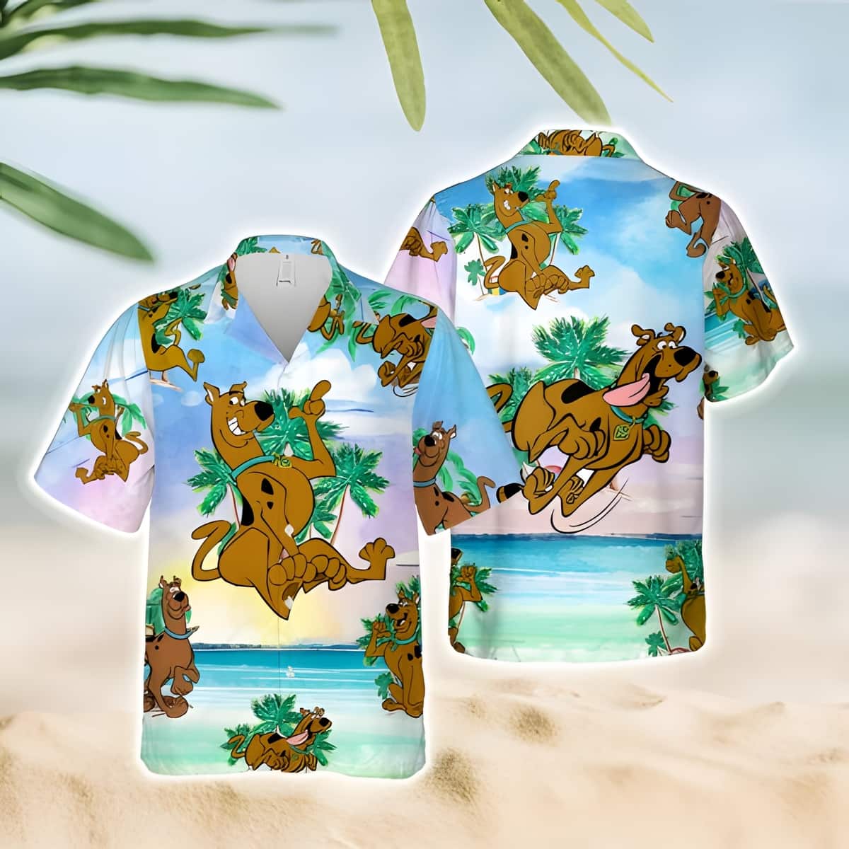 Scooby Doo Hawaiian Shirt Palm Tree Pattern Best Beach Gift