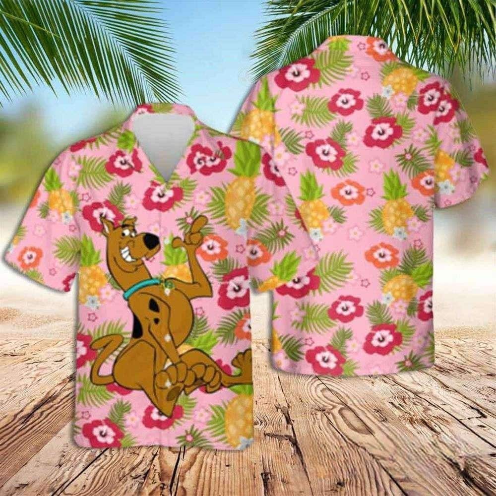 Summer Aloha Scooby Doo Hawaiian Shirt Tropical Flowers Pineapple