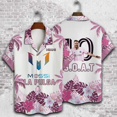 Messi La Pulga Hawaiian Shirt Tropical Flower Pattern Beach Gift Messi La Pulga Hawaiian Shirt Tropical Flower Pattern Beach Gift