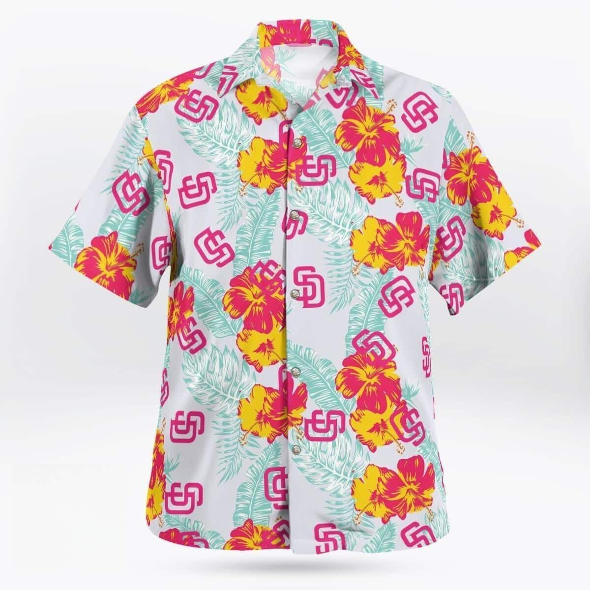 Summer Aloha MLB San Diego Padres Hawaiian Shirt Hibiscus Flowers