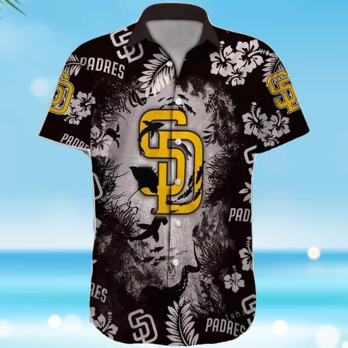 Black Aloha MLB San Diego Padres Hawaiian Shirt Baseball Fans Gift Black Aloha MLB San Diego Padres Hawaiian Shirt Baseball Fans Gift