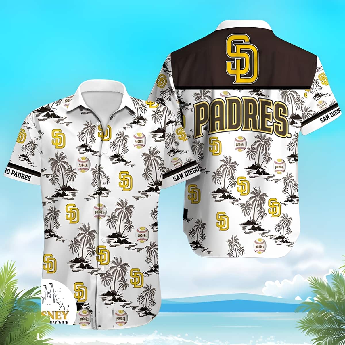 MLB San Diego Padres Hawaiian Shirt Island Pattern Practical Beach Gift MLB San Diego Padres Hawaiian Shirt Island Pattern Practical Beach Gift