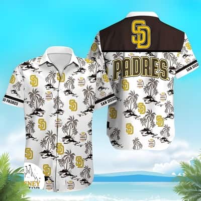 MLB San Diego Padres Hawaiian Shirt Island Pattern Practical Beach Gift MLB San Diego Padres Hawaiian Shirt Island Pattern Practical Beach Gift