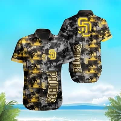 MLB San Diego Padres Hawaiian Shirt Palm Tree Pattern Beach Gift MLB San Diego Padres Hawaiian Shirt Palm Tree Pattern Beach Gift