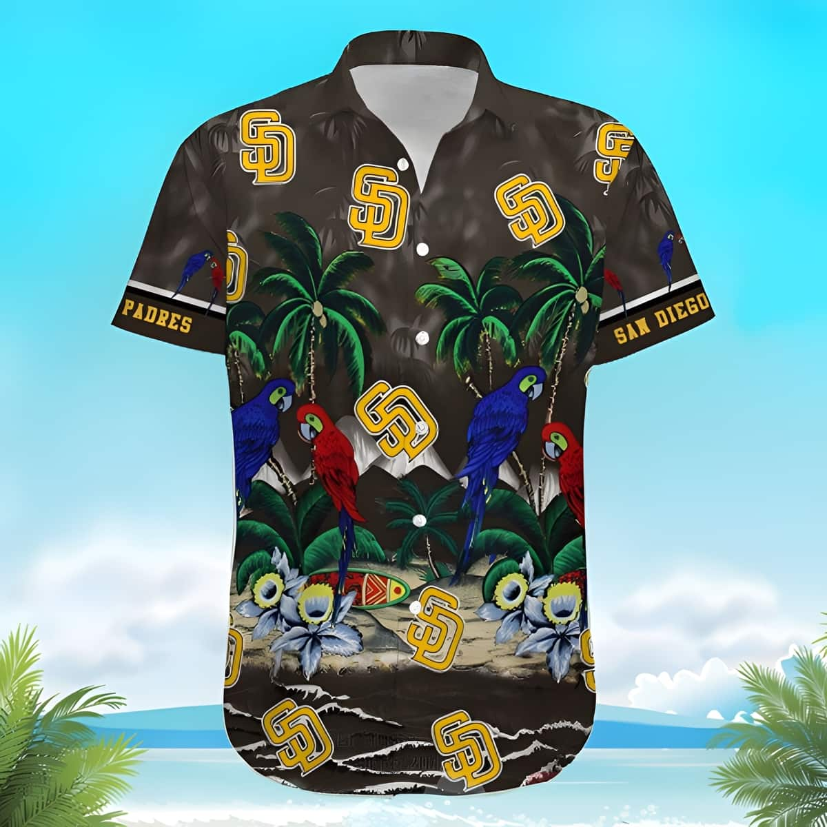 Summer Aloha MLB San Diego Padres Hawaiian Shirt Parrot Palm Tree