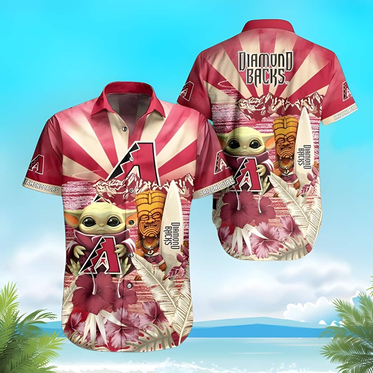 Baby Yoda Loves MLB Arizona Diamondbacks Hawaiian Shirt Best Beach Gift Baby Yoda Loves MLB Arizona Diamondbacks Hawaiian Shirt Best Beach Gift
