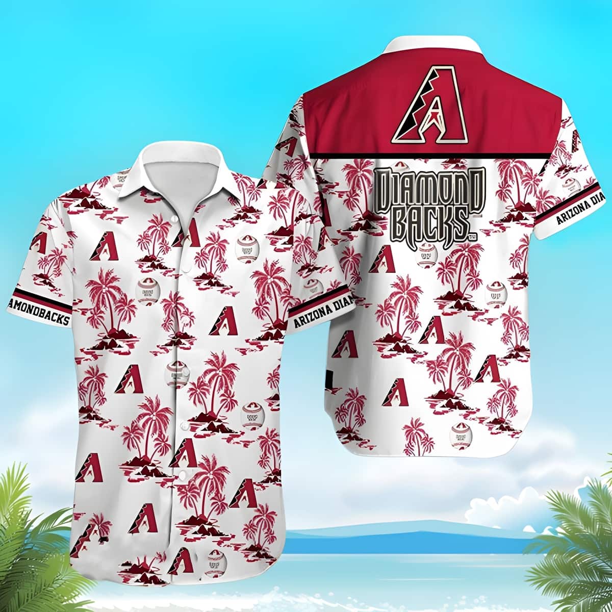 White Aloha MLB Arizona Diamondbacks Hawaiian Shirt Island Pattern White Aloha MLB Arizona Diamondbacks Hawaiian Shirt Island Pattern