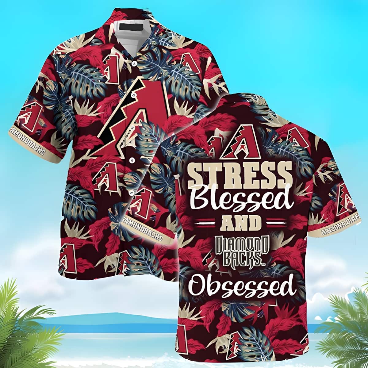 MLB Arizona Diamondbacks Hawaiian Shirt Stress Blessed Obsessed MLB Arizona Diamondbacks Hawaiian Shirt Stress Blessed Obsessed