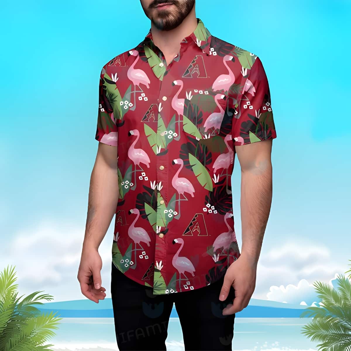 MLB Arizona Diamondbacks Hawaiian Shirt Flamingo Banana Leaf Beach Lovers Gift