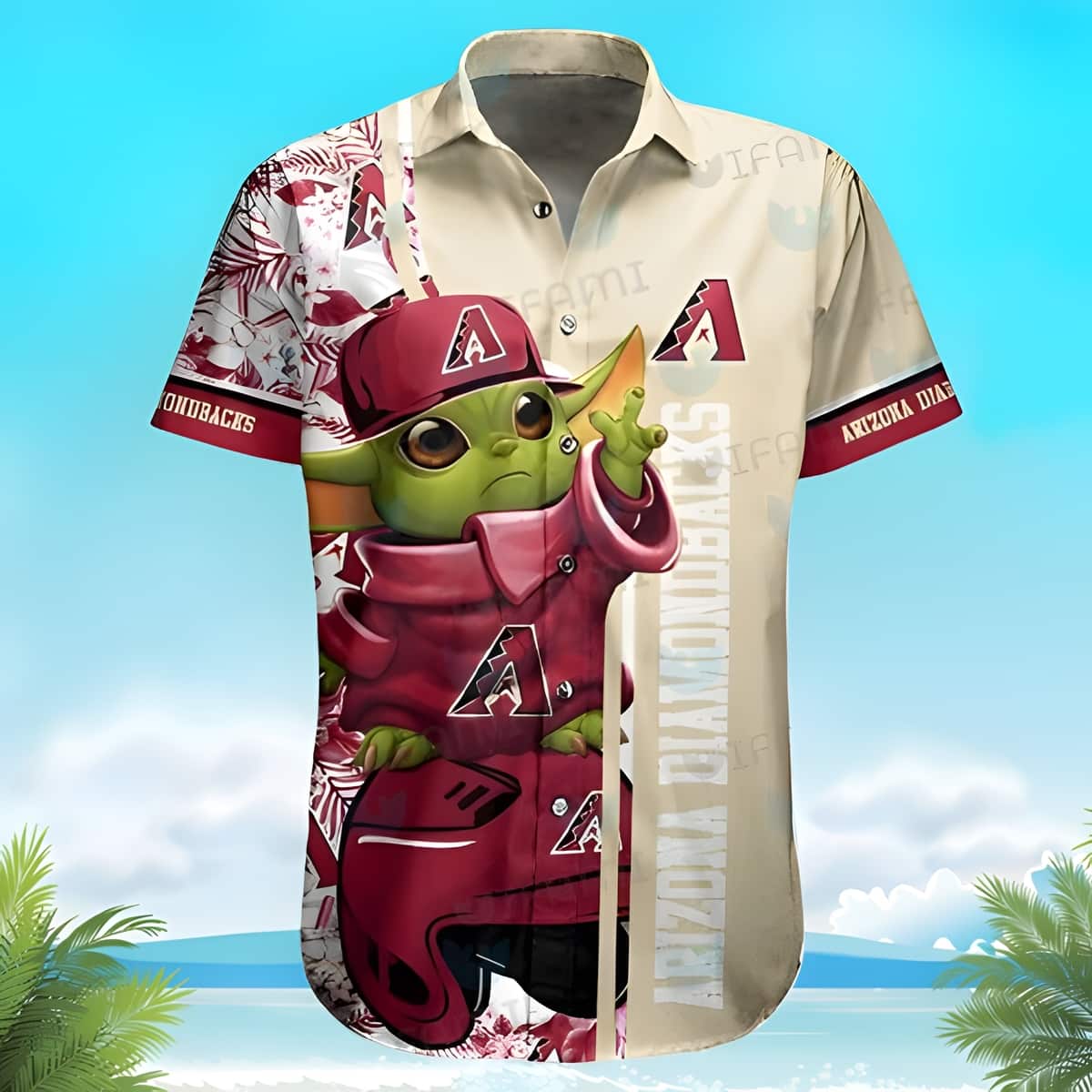 Baby Yoda Star Wars Loves MLB Arizona Diamondbacks Hawaiian Shirt Baby Yoda Star Wars Loves MLB Arizona Diamondbacks Hawaiian Shirt