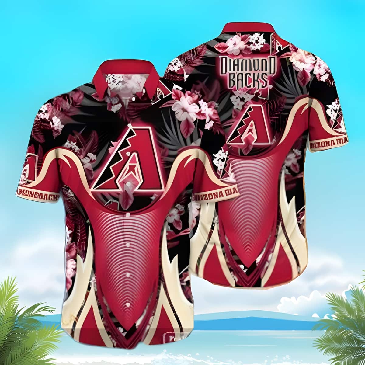 MLB Arizona Diamondbacks Hawaiian Shirt Tropical Flower Pattern Beach Lovers Gift