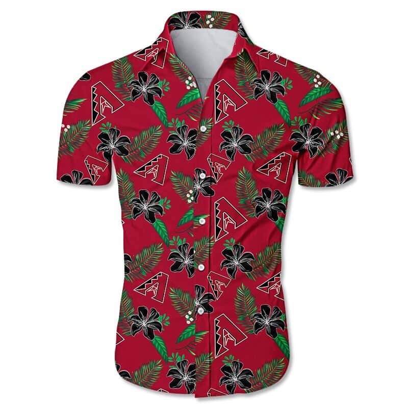 MLB Arizona Diamondbacks Hawaiian Shirt Tropical Flower Red Aloha MLB Arizona Diamondbacks Hawaiian Shirt Tropical Flower Red Aloha