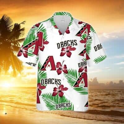 White Aloha MLB Arizona Diamondbacks Hawaiian Shirt Hibiscus Flower Pattern