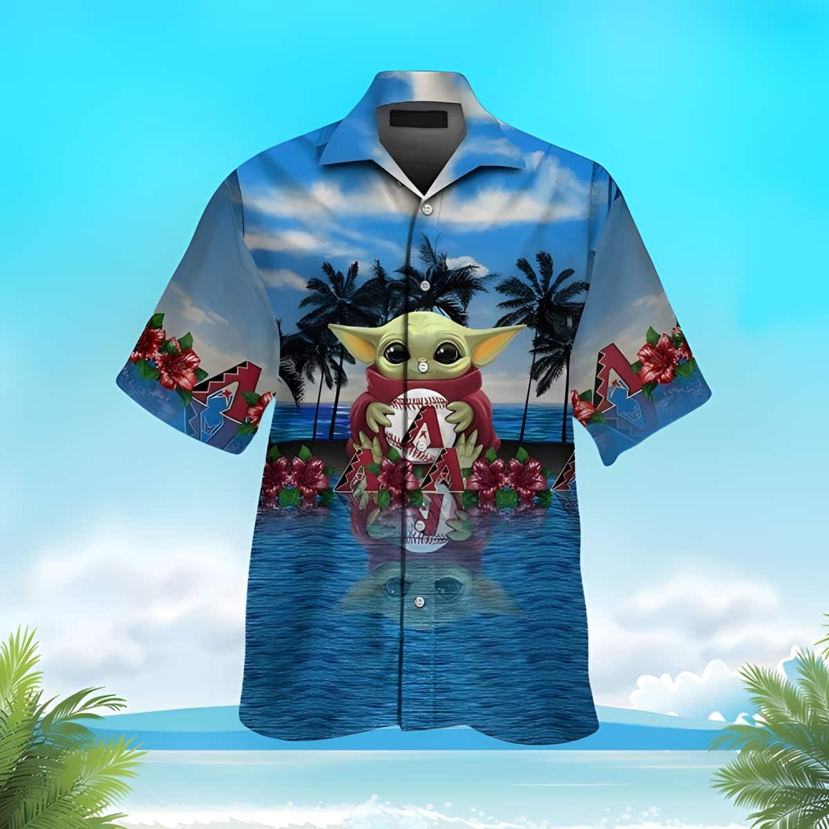 Baby Yoda MLB Arizona Diamondbacks Hawaiian Shirt Beach Lovers Gift