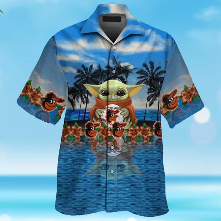 Beach Aloha Baby Yoda MLB Baltimore Orioles Hawaiian Shirt Trendy Summer Gift