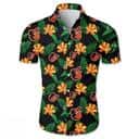MLB Baltimore Orioles Hawaiian Shirt Tropical Leaves Black Aloha