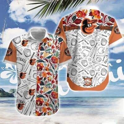 MLB Baltimore Orioles Hawaiian Shirt Hats And Bats Beach Lovers Gift
