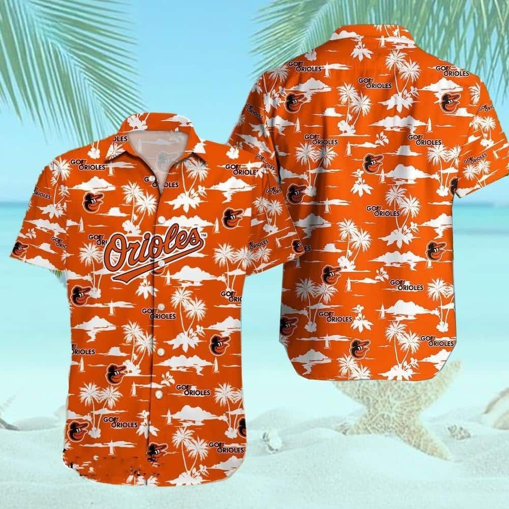 MLB Baltimore Orioles Hawaiian Shirt Coconut Tree Pattern Beach Lovers Gift MLB Baltimore Orioles Hawaiian Shirt Coconut Tree Pattern Beach Lovers Gift