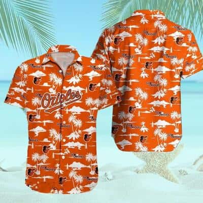 MLB Baltimore Orioles Hawaiian Shirt Coconut Tree Pattern Beach Lovers Gift
