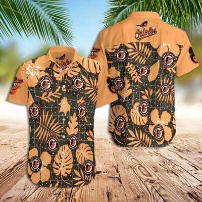 MLB Baltimore Orioles Hawaiian Shirt Tropical Palm Leaves Trendy Summer Gift