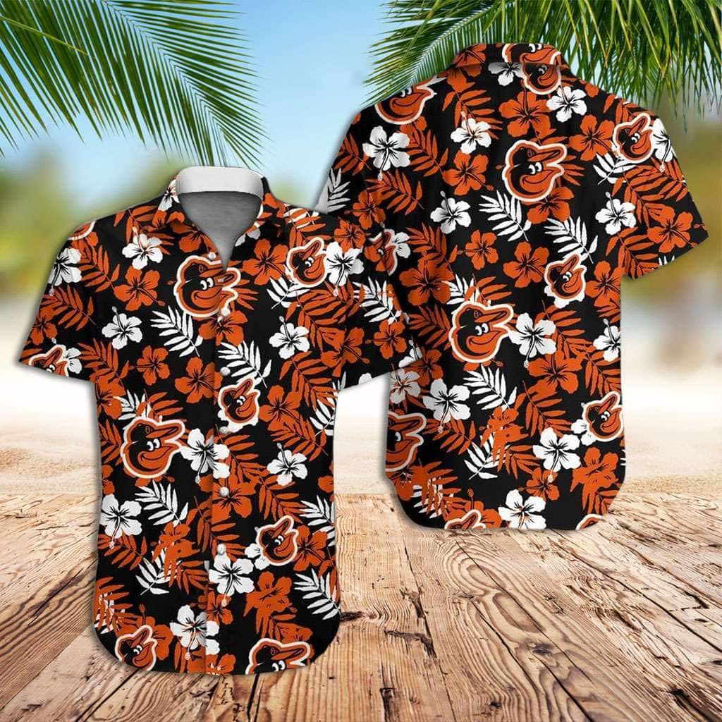 MLB Baltimore Orioles Hawaiian Shirt Tropical Flowers Pattern Trendy Summer Gift MLB Baltimore Orioles Hawaiian Shirt Tropical Flowers Pattern Trendy Summer Gift