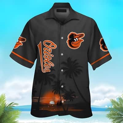 Black Aloha MLB Baltimore Orioles Hawaiian Shirt Beach Gift For Him