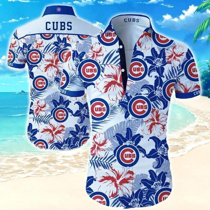 MLB Chicago Cubs Hawaiian Shirt Tropical Pattern Beach Gift For Him