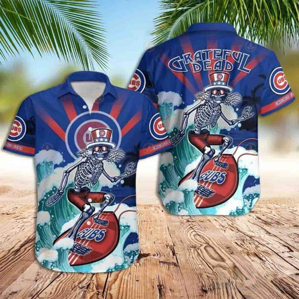 MLB Chicago Cubs Hawaiian Shirt Grateful Dead Beach Gift For Friend