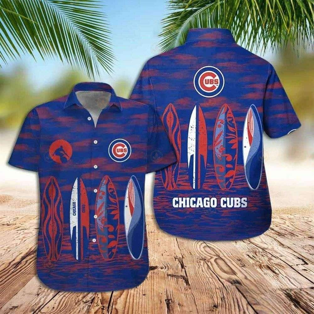 MLB Chicago Cubs Hawaiian Shirt Surfboard Beach Gift For Friend