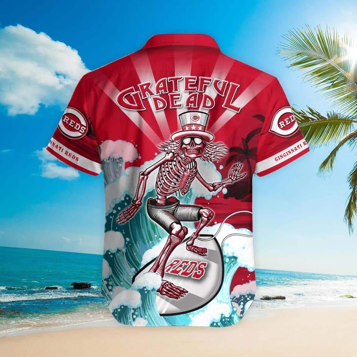 MLB Cincinnati Reds Hawaiian Shirt Funny Surfing Grateful Dead Summer Vacation Gift MLB Cincinnati Reds Hawaiian Shirt Funny Surfing Grateful Dead Summer Vacation Gift