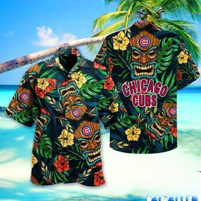 MLB Chicago Cubs Hawaiian Shirt Colorful Tropical Flora Beach Lovers Gift