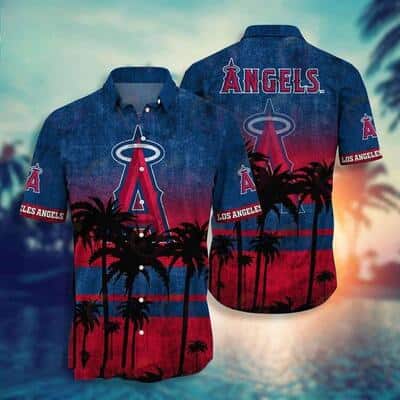 MLB Los Angeles Angels Hawaiian Shirt Sunset Scenery Beach Trip Gift MLB Los Angeles Angels Hawaiian Shirt Sunset Scenery Beach Trip Gift