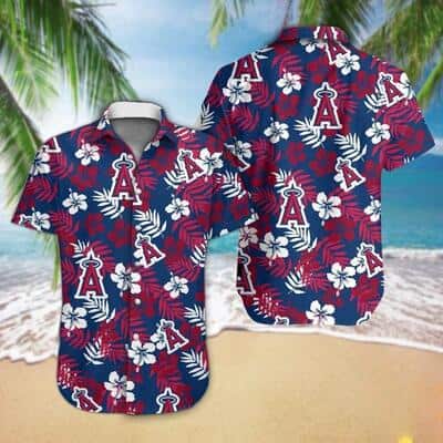 MLB Los Angeles Angels Hawaiian Shirt Tropical Flora Beach Lovers Gift MLB Los Angeles Angels Hawaiian Shirt Tropical Flora Beach Lovers Gift
