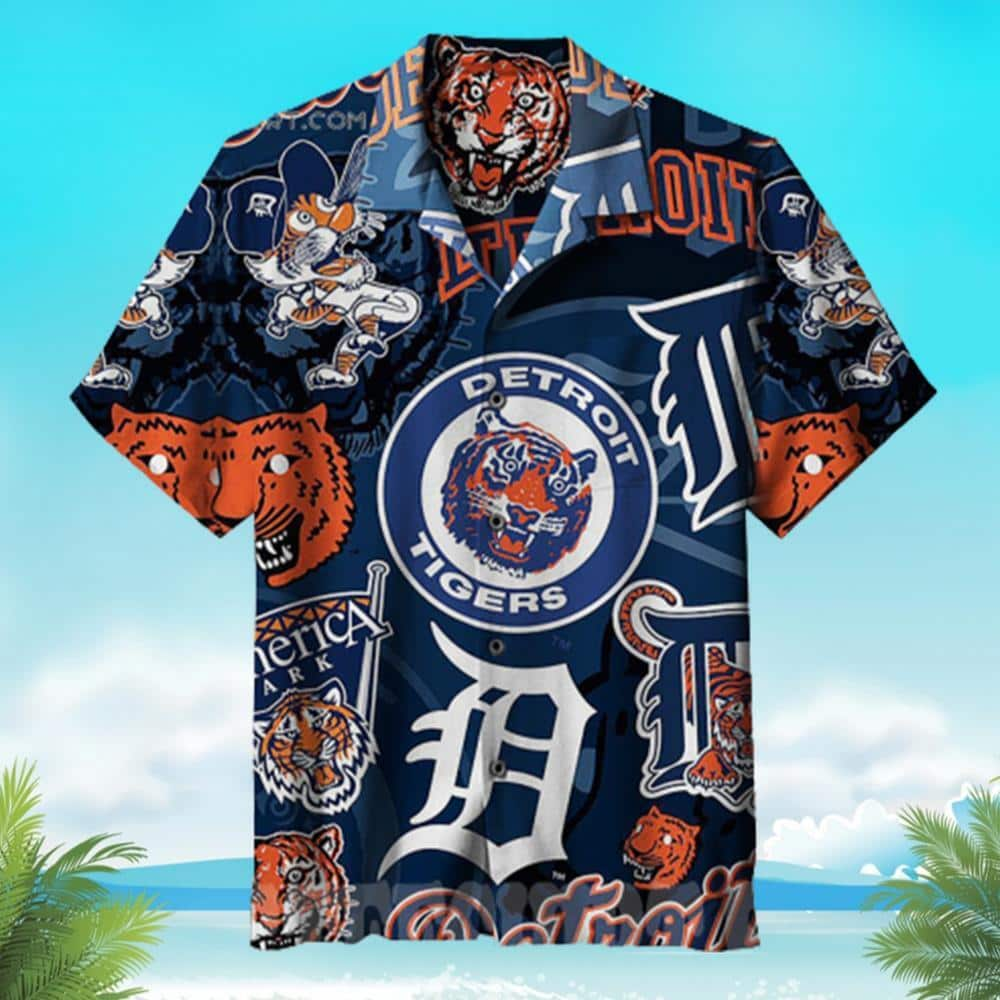 Retro MLB Detroit Tigers Hawaiian Shirt Baseball Team Logo Gift For Game Players