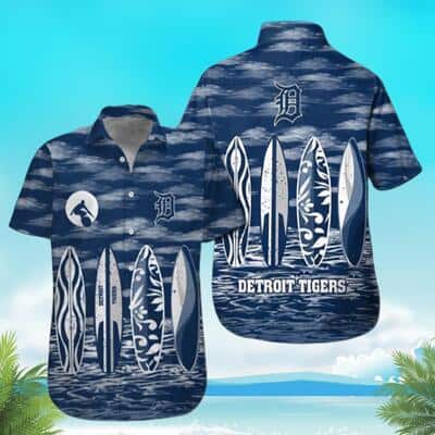 MLB Detroit Tigers Hawaiian Shirt Simple Surfboard Summer Beach Gift For Baseball Fans MLB Detroit Tigers Hawaiian Shirt Simple Surfboard Summer Beach Gift For Baseball Fans