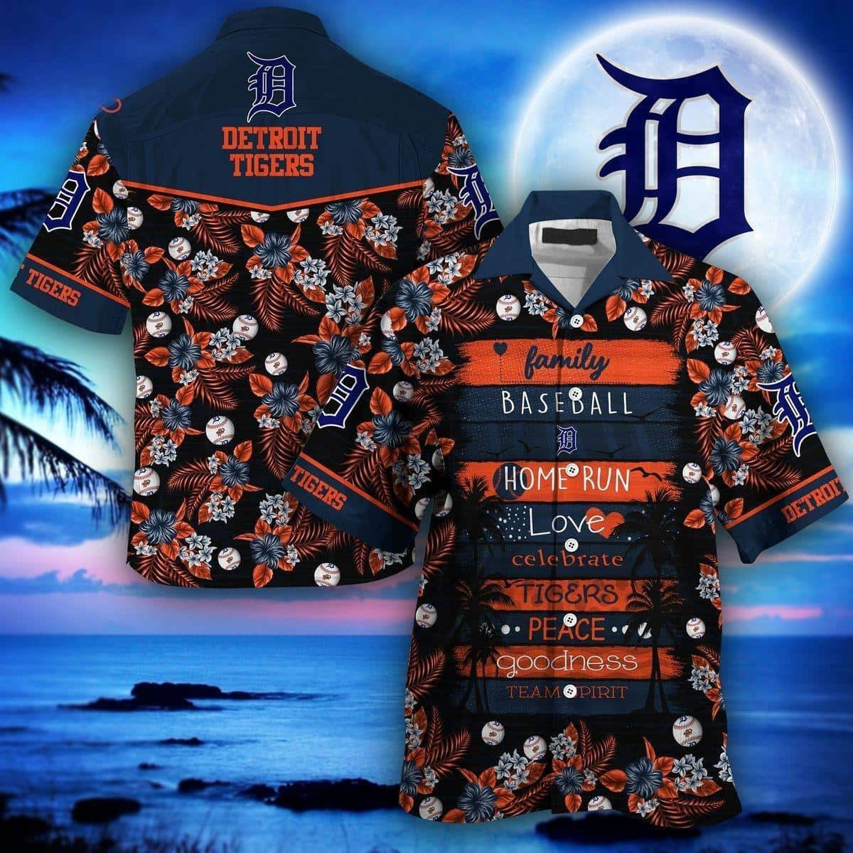 MLB Detroit Tigers Hawaiian Shirt Family Baseball Team Spirit Aloha Forest Gift For Beach Lovers