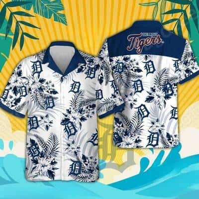 Trendy MLB Detroit Tigers Hawaiian Shirt Tropical Flora Practical Beach Gift For Relatives And Friends