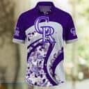 Purple MLB Colorado Rockies Hawaiian Shirt Tropical Flowers Summer Beach Gift Purple MLB Colorado Rockies Hawaiian Shirt Tropical Flowers Summer Beach Gift