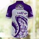 Purple MLB Colorado Rockies Hawaiian Shirt Tropical Flowers Summer Beach Gift Purple MLB Colorado Rockies Hawaiian Shirt Tropical Flowers Summer Beach Gift