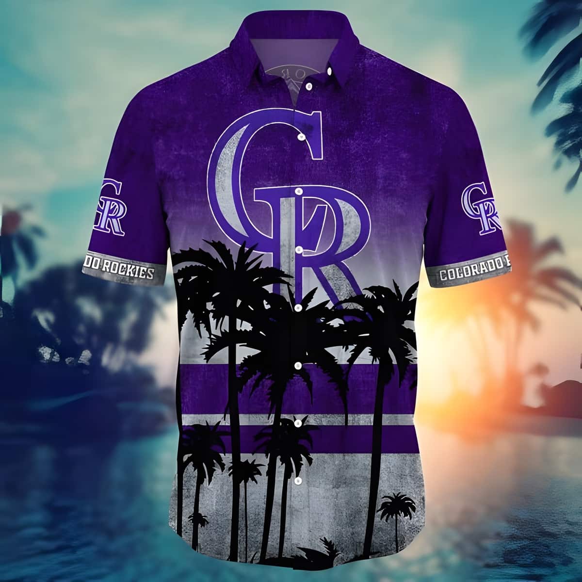 Vintage MLB Colorado Rockies Hawaiian Shirt Purple Palm Trees Summer Beach Gift Vintage MLB Colorado Rockies Hawaiian Shirt Purple Palm Trees Summer Beach Gift