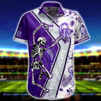 MLB Colorado Rockies Hawaiian Shirt Dancing Skeleton Aloha Gift For Beach Trip