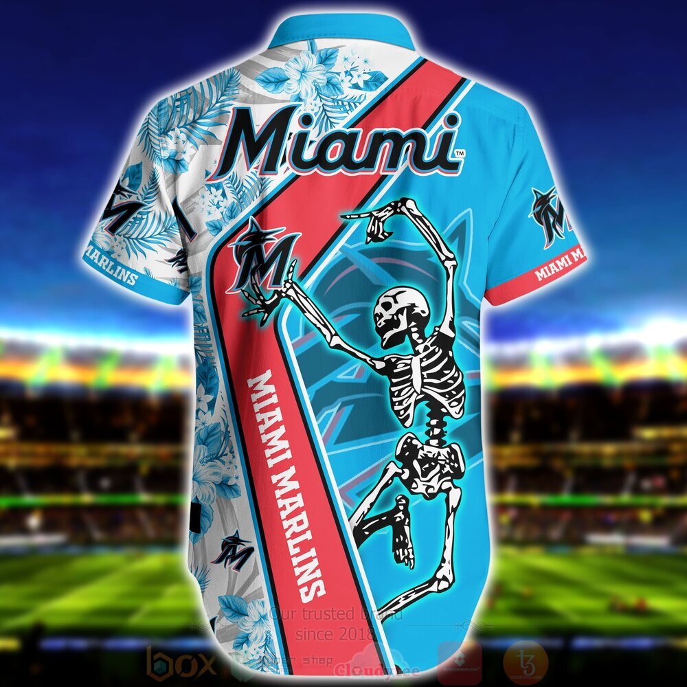 MLB Miami Marlins Hawaiian Shirt Funny Skeleton Dancing Trendy Summer Gift MLB Miami Marlins Hawaiian Shirt Funny Skeleton Dancing Trendy Summer Gift