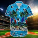 MLB Miami Marlins Hawaiian Shirt Aloha Floral And Fauna Summer Lovers Gift