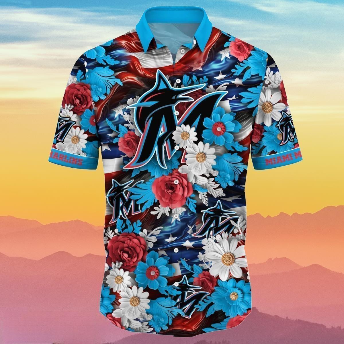 MLB Miami Marlins Hawaiian Shirt Abstract Flora Trendy Gift For Beach Trip MLB Miami Marlins Hawaiian Shirt Abstract Flora Trendy Gift For Beach Trip