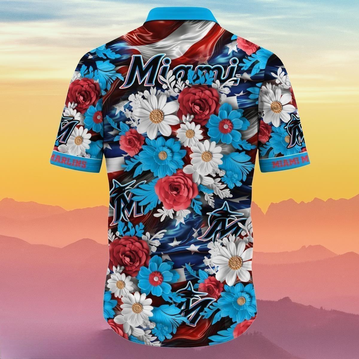 MLB Miami Marlins Hawaiian Shirt Abstract Flora Trendy Gift For Beach Trip MLB Miami Marlins Hawaiian Shirt Abstract Flora Trendy Gift For Beach Trip