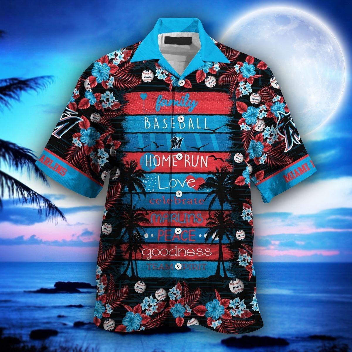 MLB Miami Marlins Hawaiian Shirt Aloha Family Baseball Homerun Team Spirit Summer Gift MLB Miami Marlins Hawaiian Shirt Aloha Family Baseball Homerun Team Spirit Summer Gift