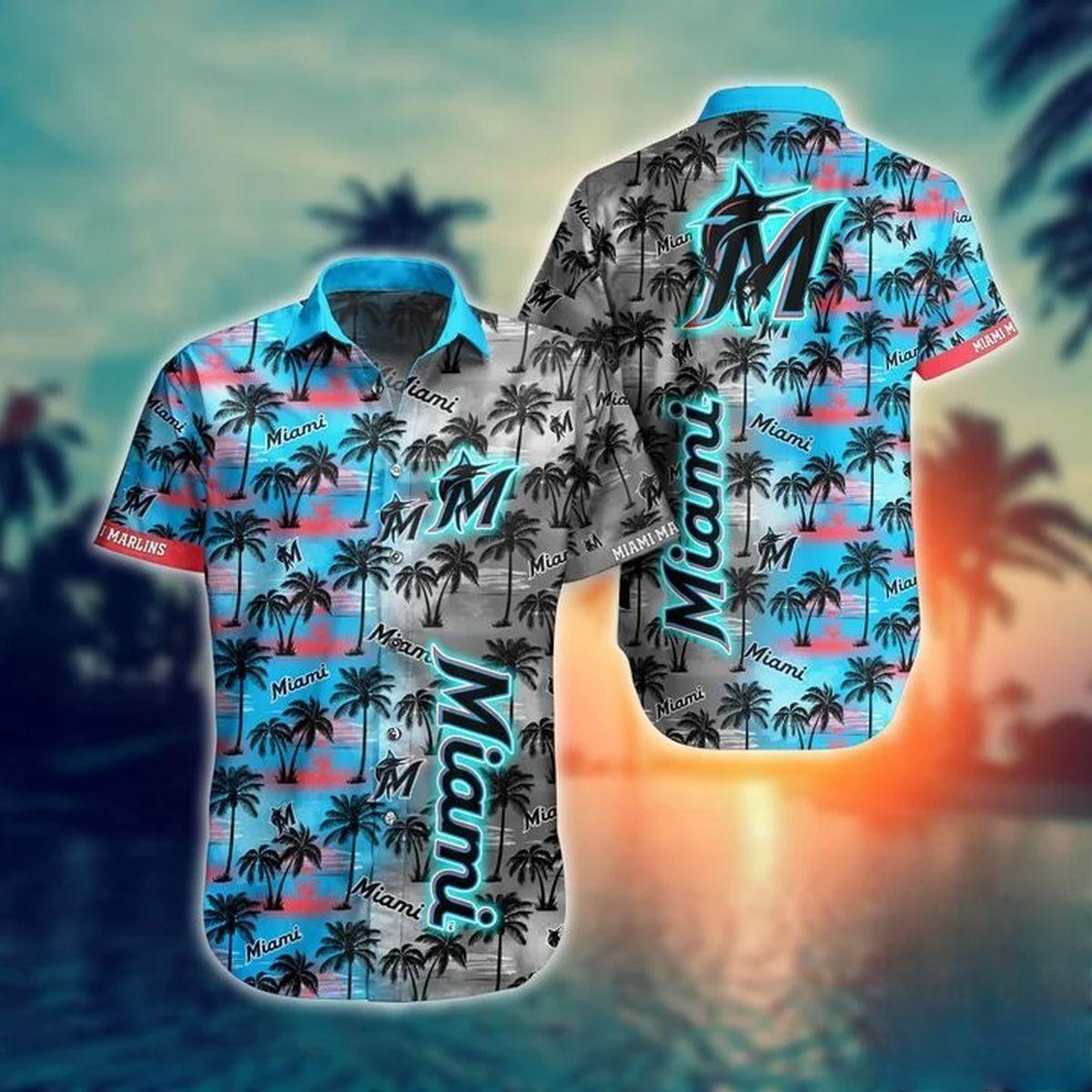 MLB Miami Marlins Hawaiian Shirt Aloha Island Trendy Beach Lovers Gift