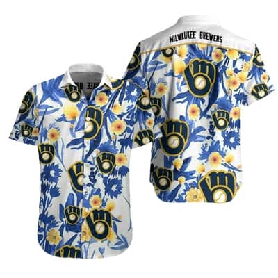 MLB Milwaukee Brewers Hawaiian Shirt Lush Aloha Blossom Beach Lovers Gift