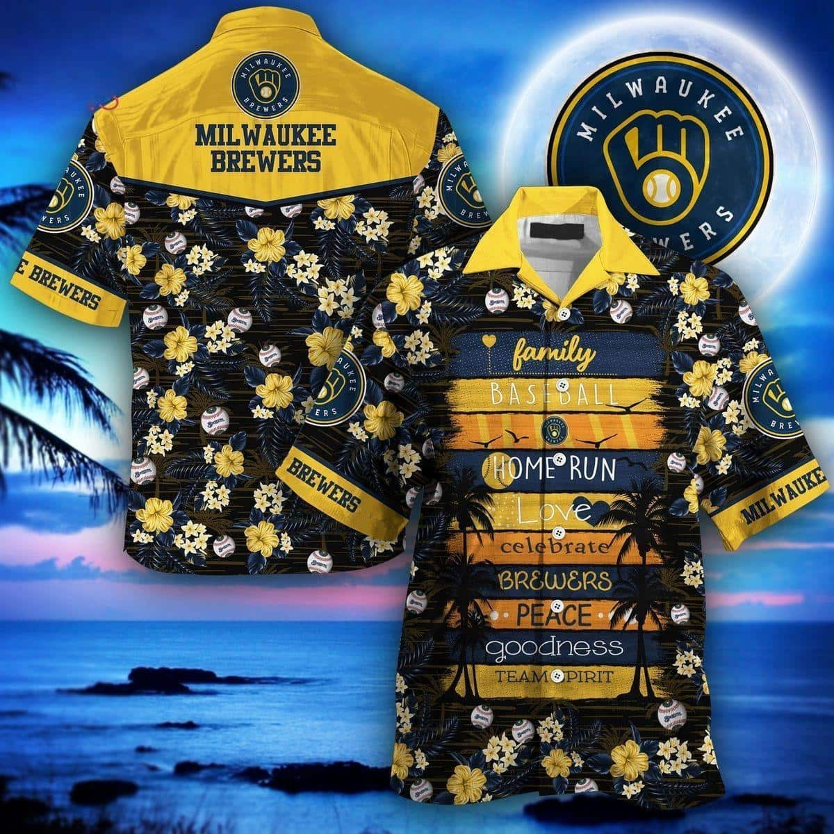 MLB Milwaukee Brewers Hawaiian Shirt Family Baseball Homerun Team Spirit Gift For Beach Lovers